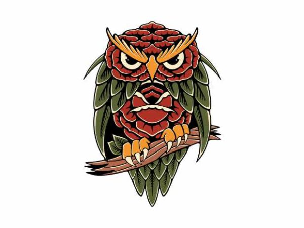 Owl flower t shirt design online