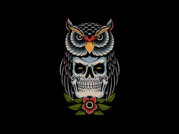 Owl Skull t shirt design online