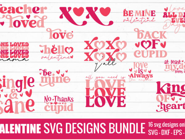 Valentine svg designs bundle