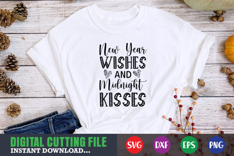 New year wishes and midnight kisses SVG
