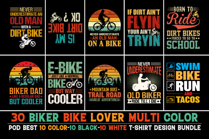 Biker T-Shirt Design Bundle