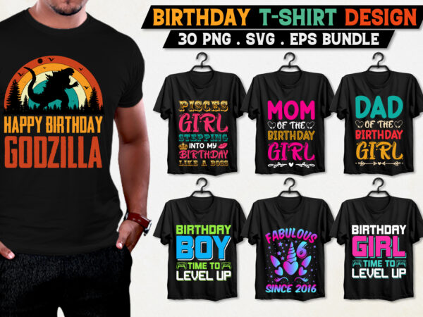 Birthday t-shirt design bundle