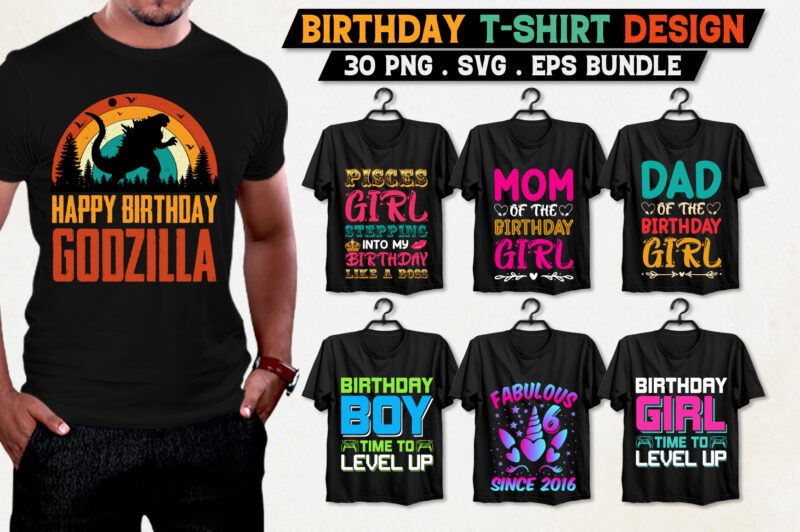 Birthday T-Shirt Design Bundle