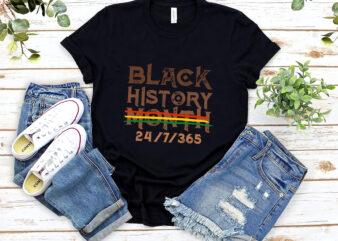 Black History Month 24 7 365 BHM American Afro African Pride NL t shirt template