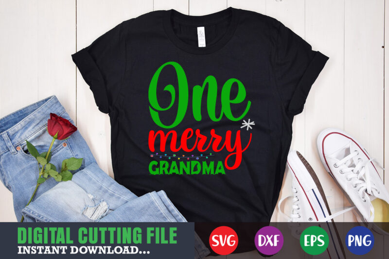 One merry grandma svg, print template, christmas naughty svg, christmas svg, christmas t-shirt, christmas svg shirt print template, svg, merry christmas svg, christmas vector, christmas sublimation design, christmas cut file