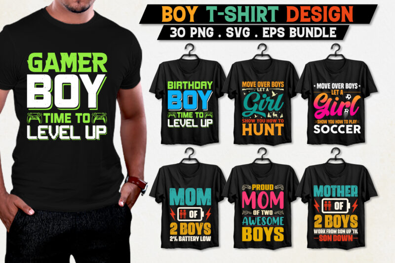 Boy T-Shirt Design Bundle