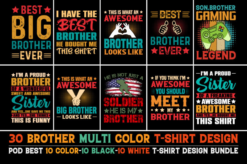 Brother T-Shirt Design Bundle