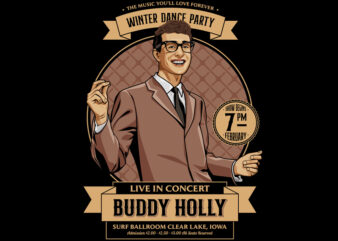 Buddy Holly t shirt template