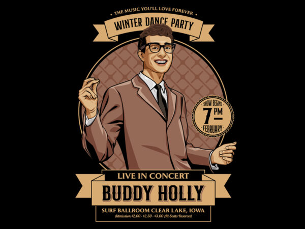 Buddy holly t shirt template
