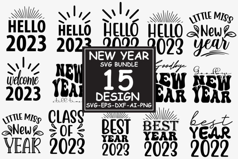 15 New Year SVG Bundle