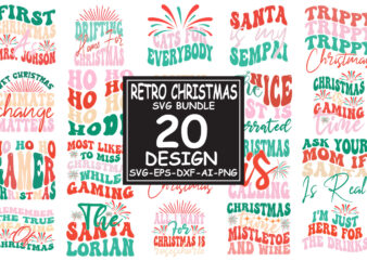 Retro Christmas Svg Bundle, Christmas Retro Svg, Christmas Svg, Vintage Christmas Svg, Merry Christmas Svg, Christmas Quote Svg, Png, Cricut