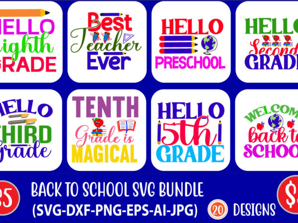 back to school bundle, first day of school, svg files, dxf