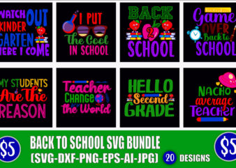 Back to school SVG Bundle.Back to School Svg Bundle, Hello Grade Svg, First Day of School Svg, Teacher Svg, Shirt Design, Cut File for Cricut, Silhouette, PNG, DXF,Back to School