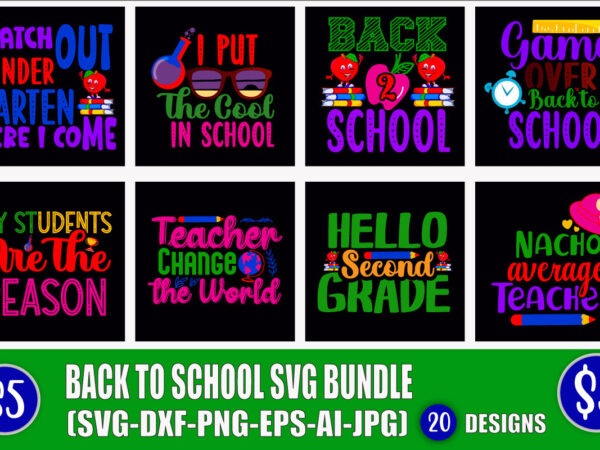 back to school bundle, first day of school, svg files, dxf