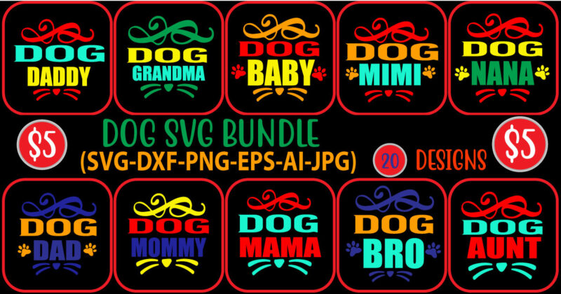 Dog SVG Bundle,design dog, dog, svg bundle, dog svg, bundle, svg, svg design, design, dog svg bundle, funny, cricut file, bundle dog, craft bundle, dog mom, dog bandana svg, dog