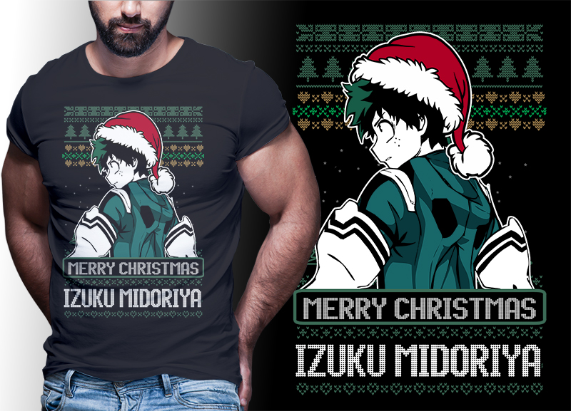 CHRISTMAS ANIME My Hero Academia TSHIRT DESIGNS BUNDLE