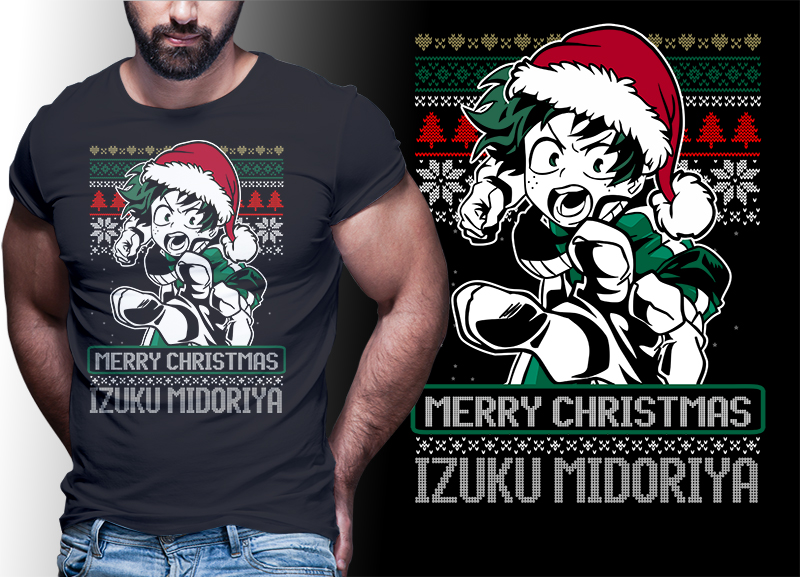 CHRISTMAS ANIME My Hero Academia TSHIRT DESIGNS BUNDLE