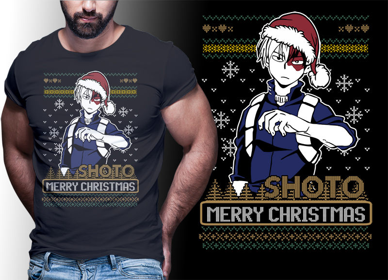 CHRISTMAS ANIME My Hero Academia TSHIRT DESIGNS BUNDLE