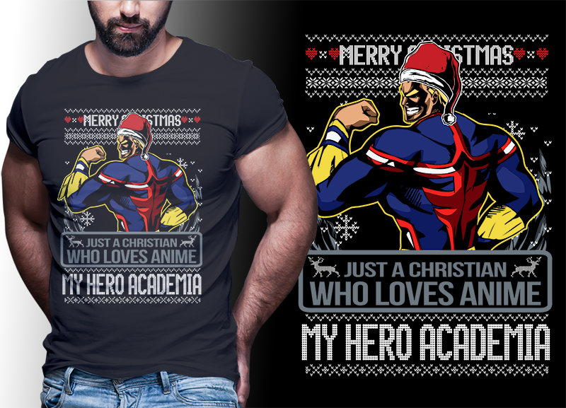 CHRISTMAS ANIME My Hero Academia TSHIRT DESIGNS BUNDLE