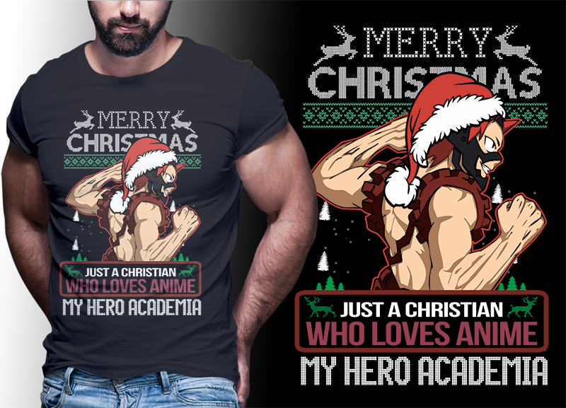 CHRISTMAS ANIME My Hero Academia TSHIRT DESIGNS BUNDLE