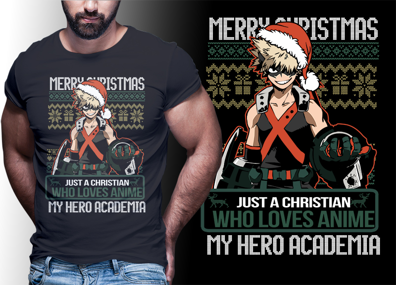 CHRISTMAS ANIME My Hero Academia TSHIRT DESIGNS BUNDLE