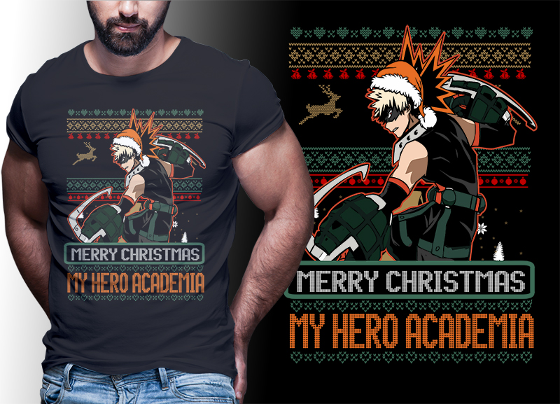 CHRISTMAS ANIME My Hero Academia TSHIRT DESIGNS BUNDLE