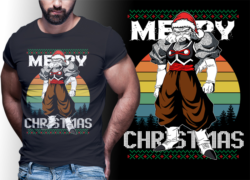 CHRISTMAS ANIME DRAGONBALL Z GT SUPER TSHIRT DESIGNS BUNDLE