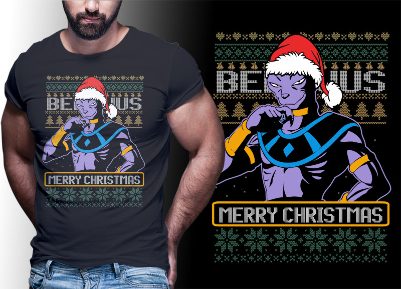 CHRISTMAS ANIME DRAGONBALL Z GT SUPER TSHIRT DESIGNS BUNDLE