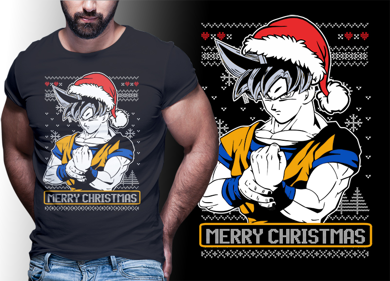 CHRISTMAS ANIME DRAGONBALL Z GT SUPER TSHIRT DESIGNS BUNDLE