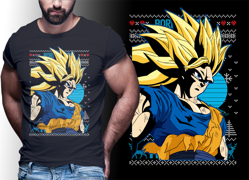 CHRISTMAS ANIME DRAGONBALL Z GT SUPER TSHIRT DESIGNS BUNDLE