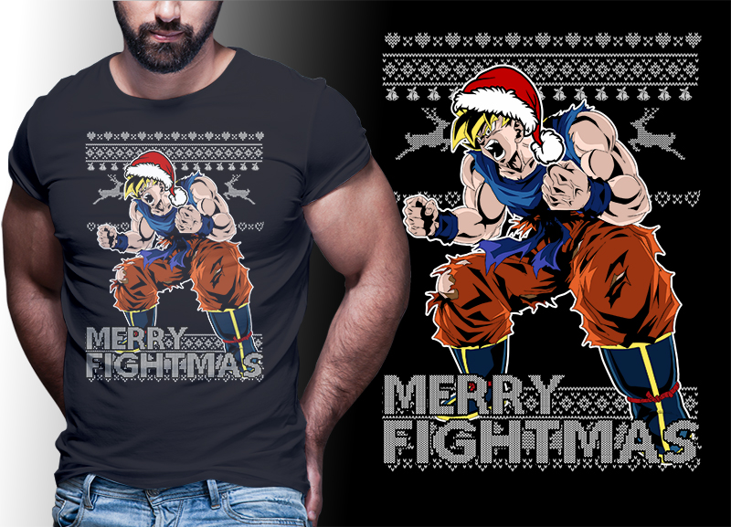 CHRISTMAS ANIME DRAGONBALL Z GT SUPER TSHIRT DESIGNS BUNDLE