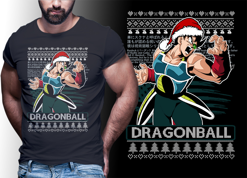 CHRISTMAS ANIME DRAGONBALL Z GT SUPER TSHIRT DESIGNS BUNDLE