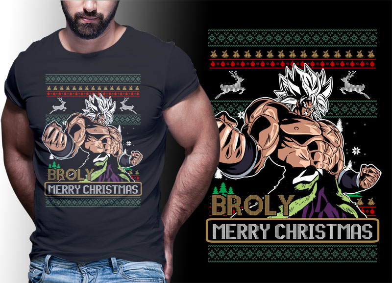 CHRISTMAS ANIME DRAGONBALL Z GT SUPER TSHIRT DESIGNS BUNDLE