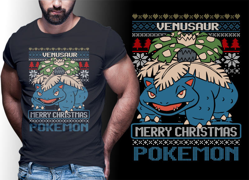 CHRISTMAS ANIME POKEMON TSHIRT DESIGNS BUNDLE