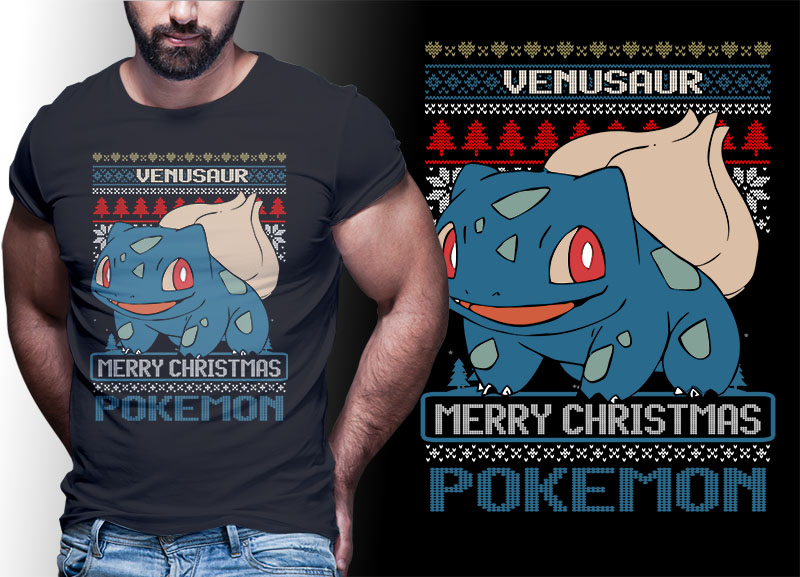 CHRISTMAS ANIME POKEMON TSHIRT DESIGNS BUNDLE