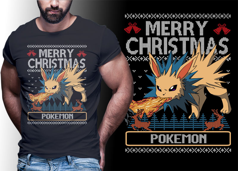 CHRISTMAS ANIME POKEMON TSHIRT DESIGNS BUNDLE