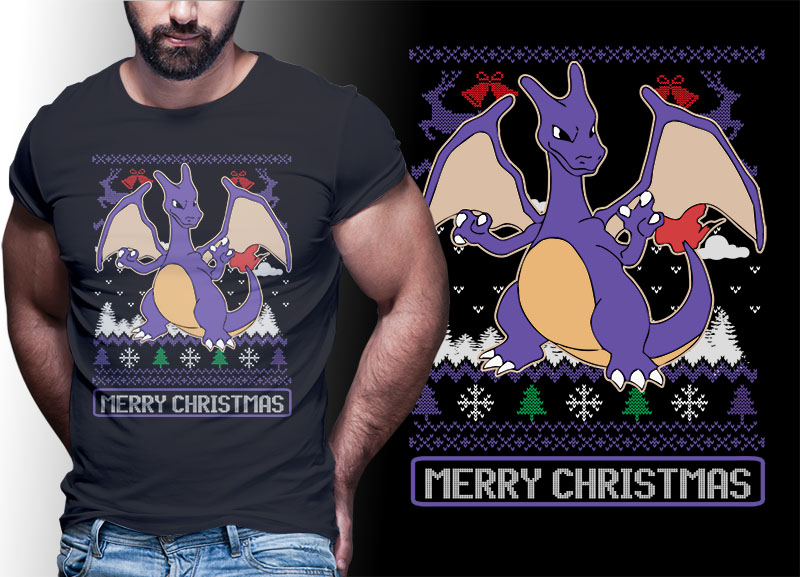 CHRISTMAS ANIME POKEMON TSHIRT DESIGNS BUNDLE