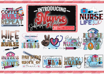 Nurse Sublimation Bundle T shirt vector artwork