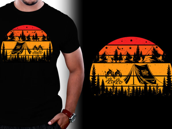 Camping sunset colorful t-shirt graphic,camping,camping silhouette,camping retro vintage sunset,camping sunset background,camping vintage retro sunset,sunset t-shirt background,camping png,camping sublimation,camping silhouette t shirt