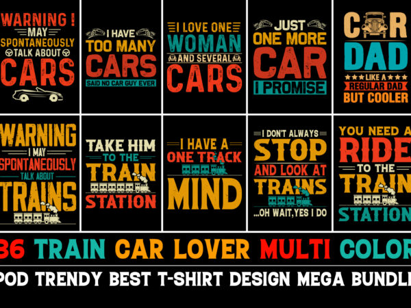 Car train lover t-shirt design bundle