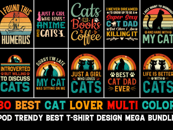 Cat t-shirt design bundle