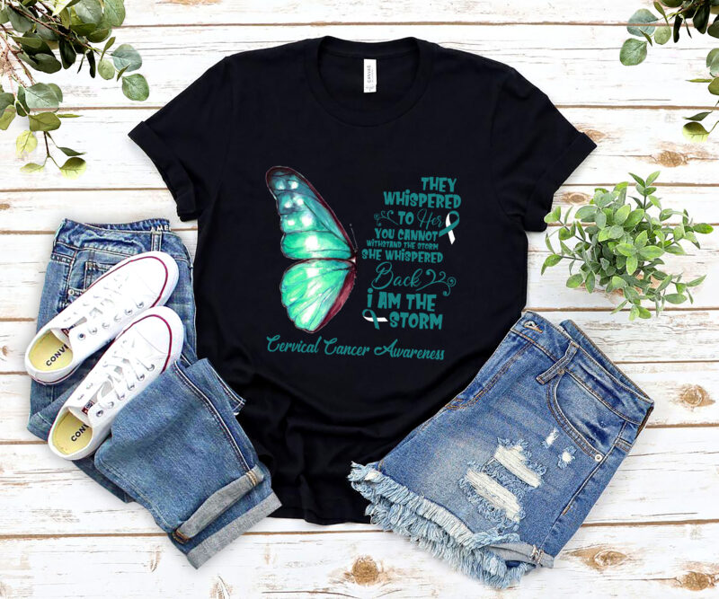 Cervical Cancer Awareness Png I am the storm Cervical Cancer Awareness Butterfly Png Cervical Cancer Month Png Cancer Warrior Png Teal and White Ribbon Awareness PNG File TL