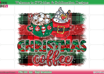 Christmas coffee png sublimation design