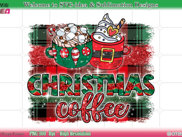 Christmas coffee png sublimation design