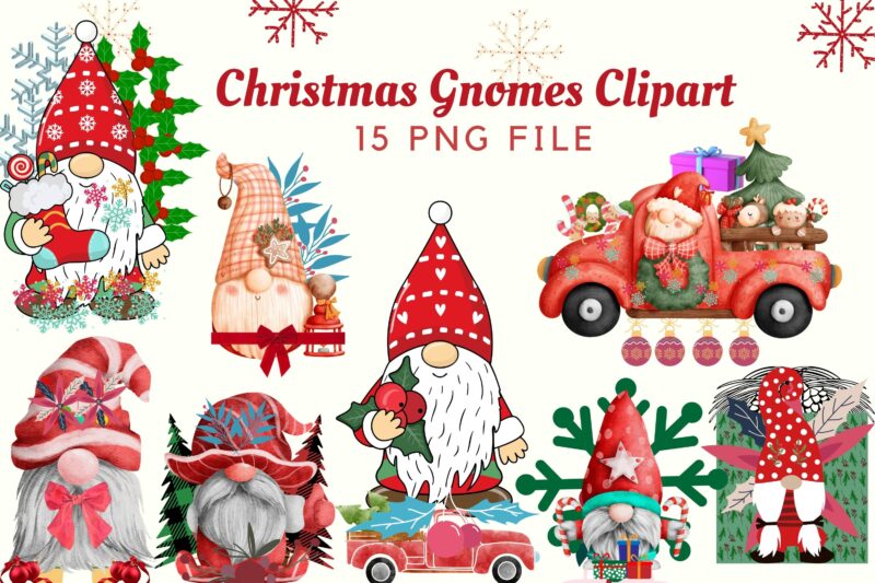 Christmas Gnomes Winter T-shirt Clipart Graphic