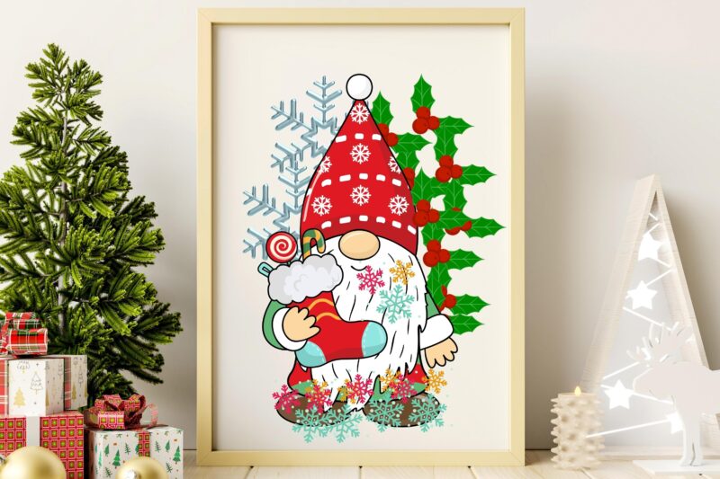 Christmas Gnomes Winter T-shirt Clipart Graphic