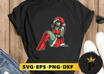 Christmas Zombie Pin Up Girl Pajama SVG, Merry christmas SVG, Xmas SVG Digital Download t shirt vector file