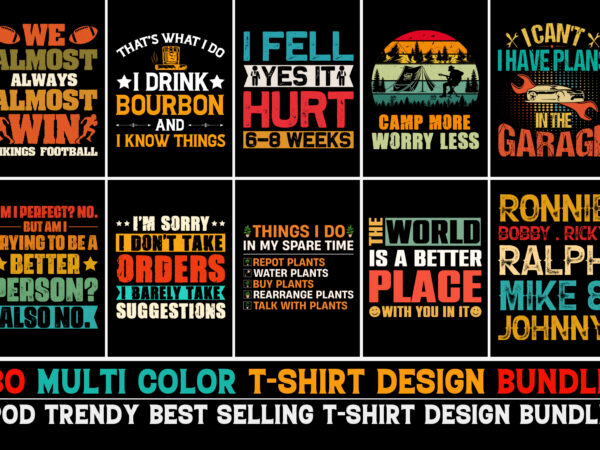 Colorful t-shirt design bundle