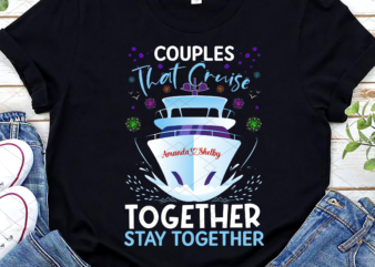 Cool Cruise Couple Art Men Women Cruise Ship Boat Vacation T-Shirt Design, Cruise Couple Vacation PNG File PC