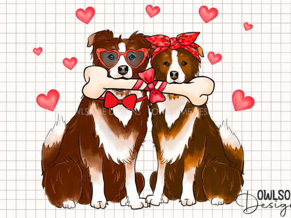 Couple Of Dogs In Love Valentine Day PNG Design - Buy t-shirt designs Couple Of Dogs In Love Valentine Day PNG Design - Buy t-shirt designs